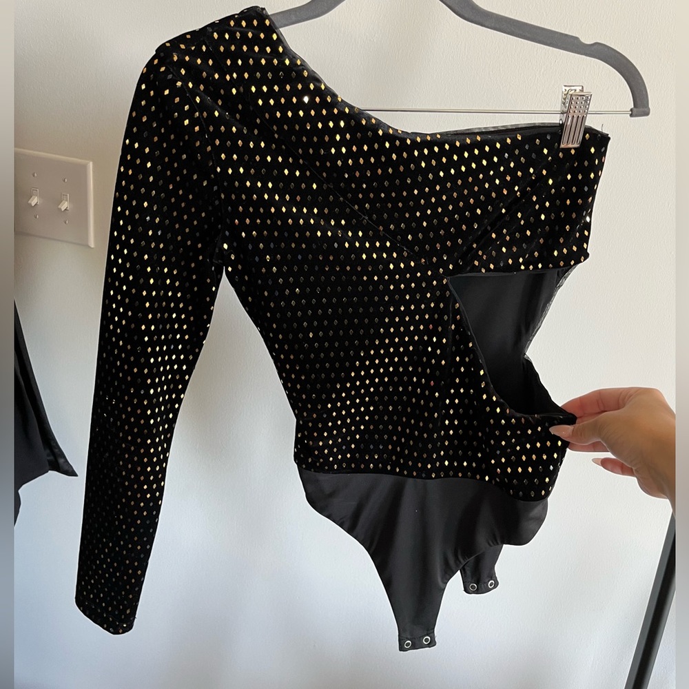 H:ours Bodysuit with Gold Embellishments